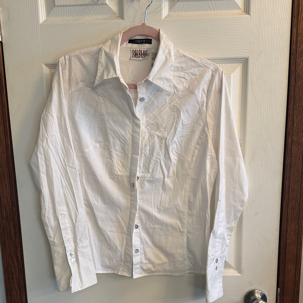 Bill Blass y2k Elegant White  Dress‎ Shirt